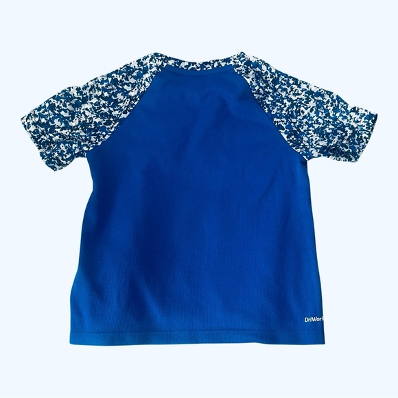Athletic DriWorks casual blue graphic T-Shirt 5T patterned short sleeves - Picture 5 of 11